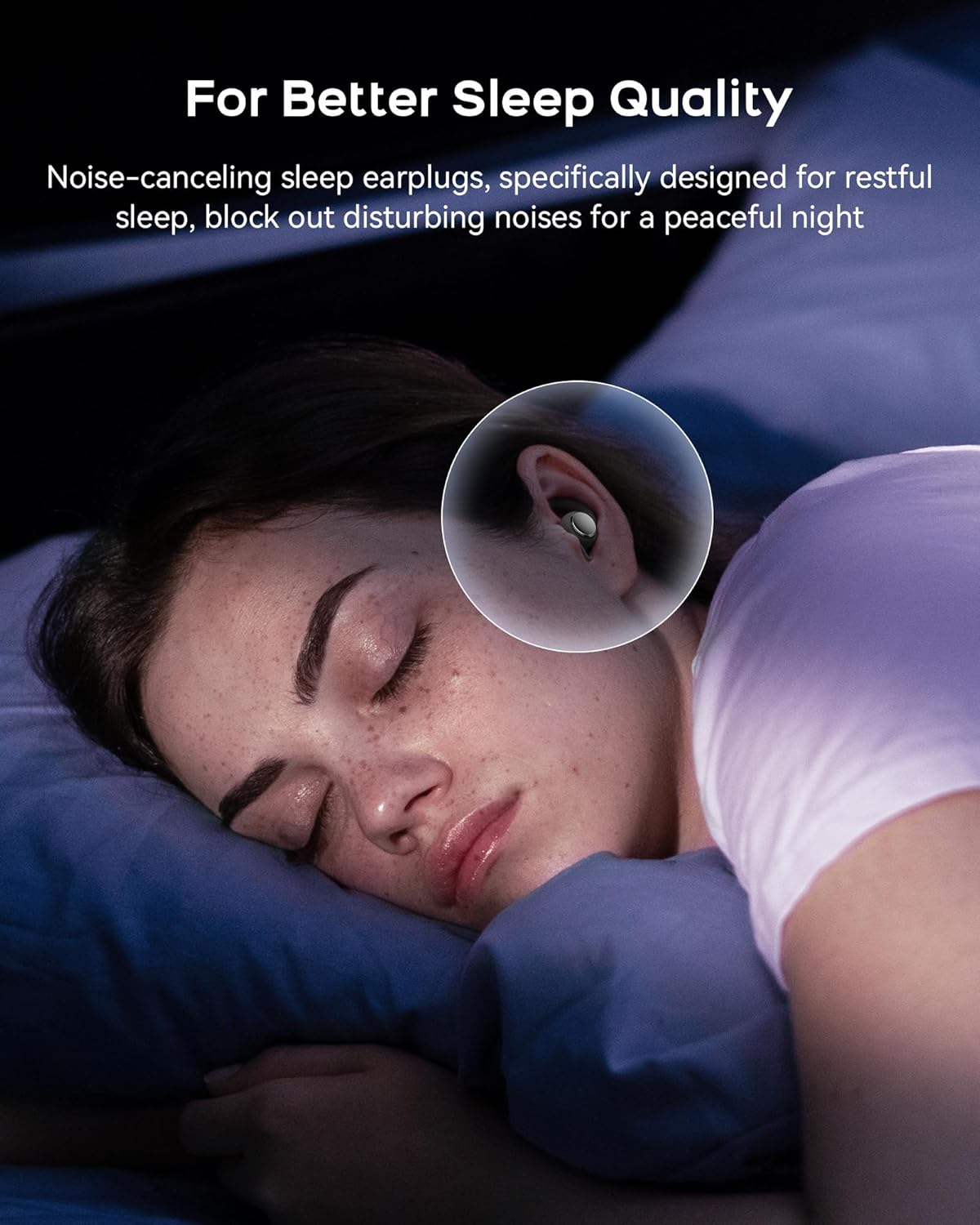 Reusable Silicone Ear Plugs for Sleeping, 30dB SNR, Noise Cancelling for Sleep, Concerts, Travel, Work, Study, 2 Pairs(Black-Silver)