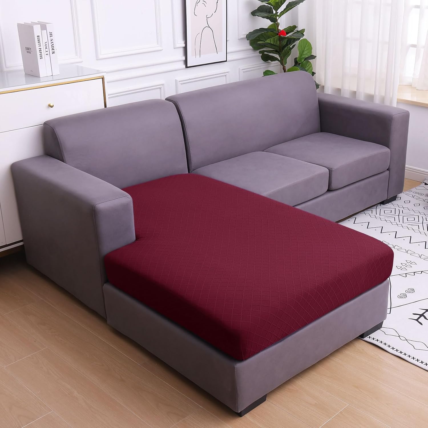 hyha Jacquard Couch Cushion Covers, Chaise Lounge Sofa