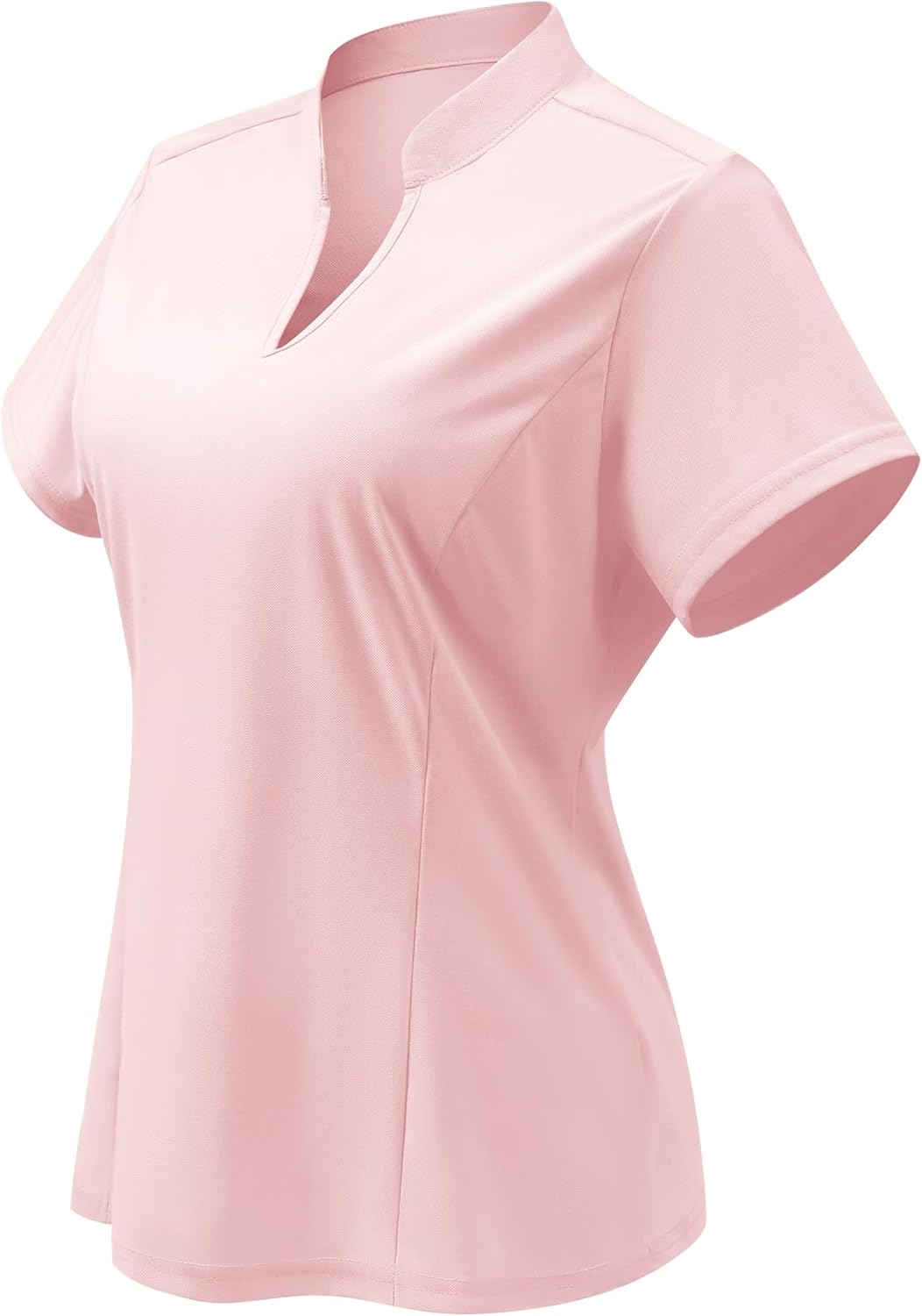 JoyGirl Womens Golf Polo Shirts Quick Dry Tennis Tops Shirt Collarless V Neck Pickleball Outfits for Women Moisture Wicking