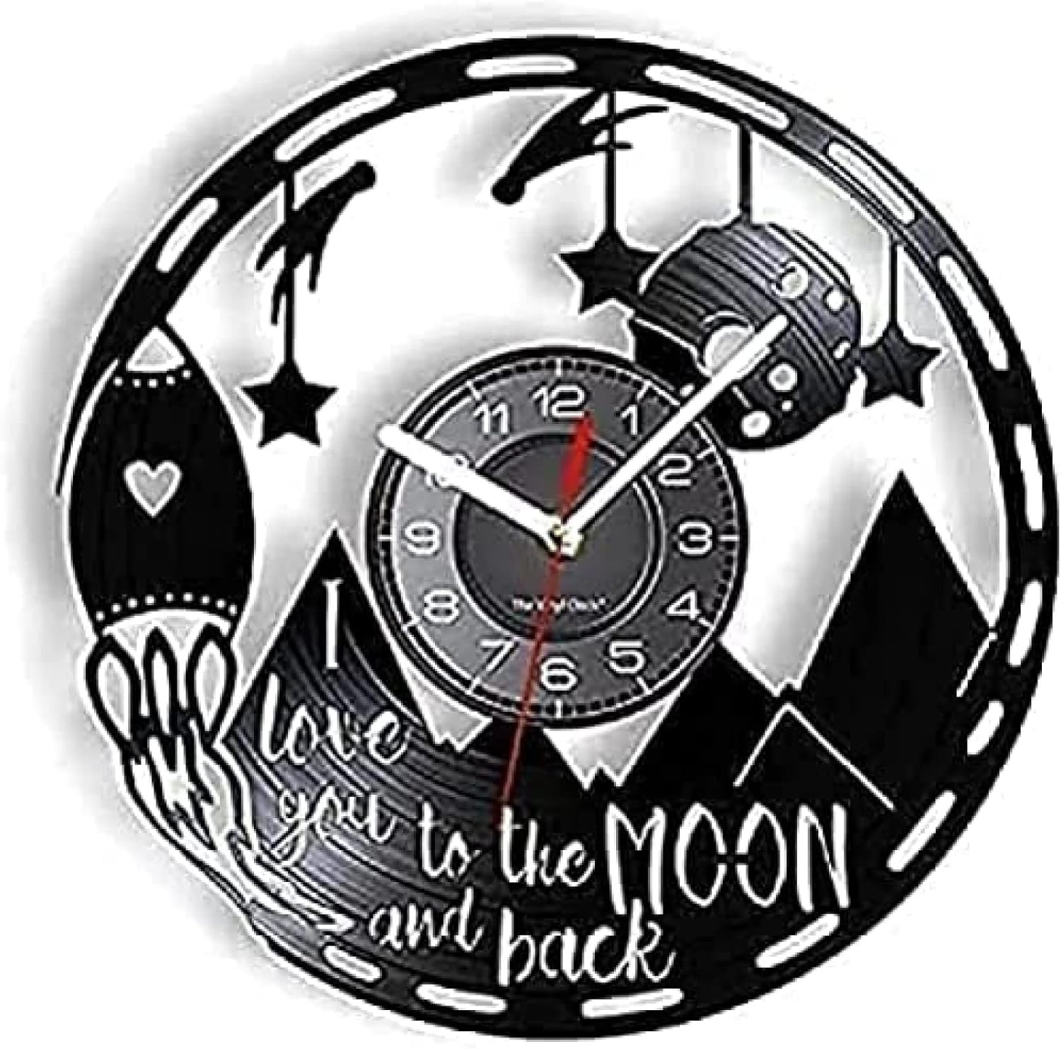 Wall Clock Nursery Quote Sign Valentines Day Vinyl Clock Couple Anniversary Lovers