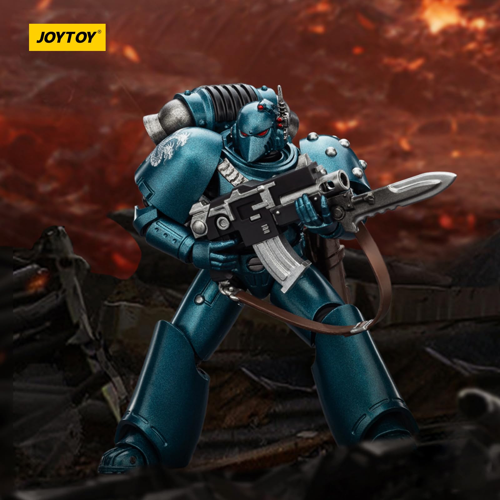 JOYTOY Warhammer 40k Horus Heresy, Alpha Legion MKVI Tactical Legionary 1/18 Figurine d'action à collectionner et à afficher