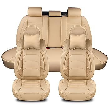 Amazon | TIEHESYT ベージュカーシートカバー フルセット 通気性