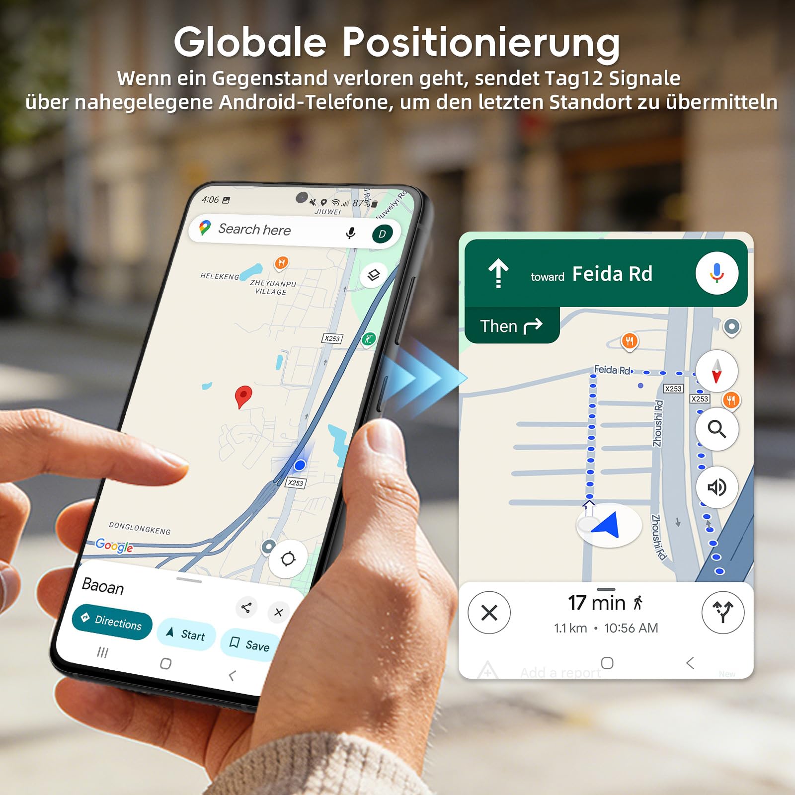 Tracker Smart Tag Android Funktioniert mit Google's Find Hub (4 Stück), Schlüsselfinder Android,Bluetooth Finder für Geldbeutel, Taschen, Schlüssel & Hund