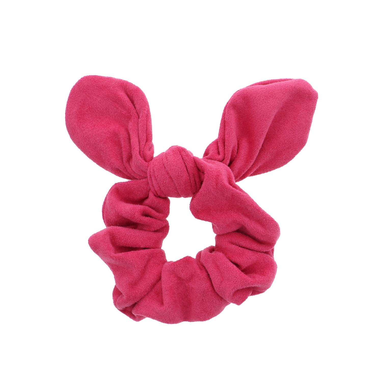 Soft Suede Scrunchie Hair Ties With Rabbit Ears (Berry)