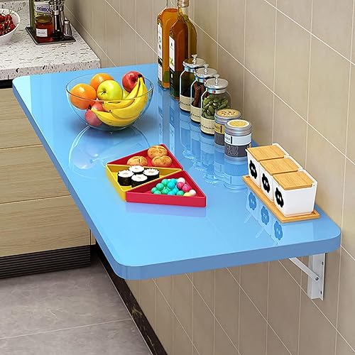 Miniatura 13 de Mesa plegable y versátil para montaje en pared, ahorra espacio, para cocinas, lavanderías, bares en casa y establecimientos gastronómicos, blanco