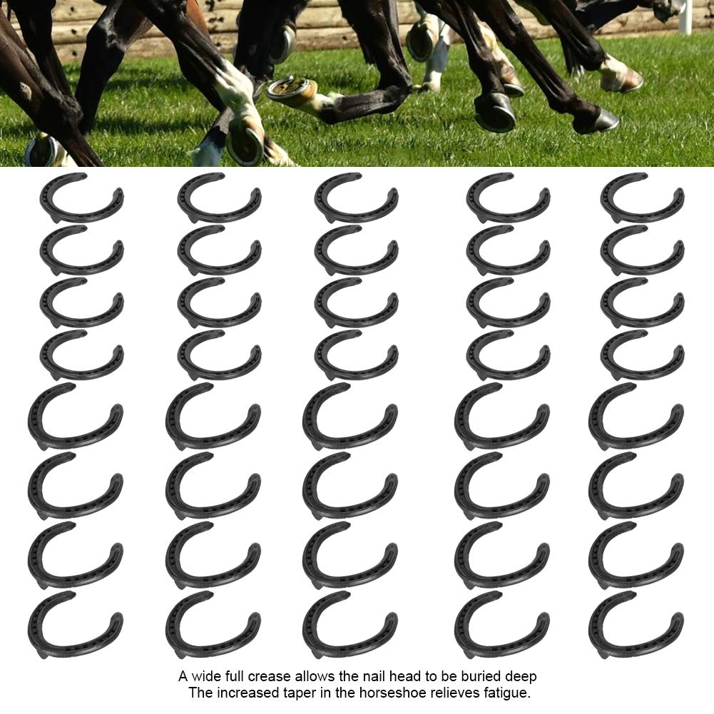 10 Set Ferri di Cavallo in Acciaio forgiato a Ferro di Cavallo Attrezzatura per Sport equestri Ferro di Cavallo Anteriore per Cavallo