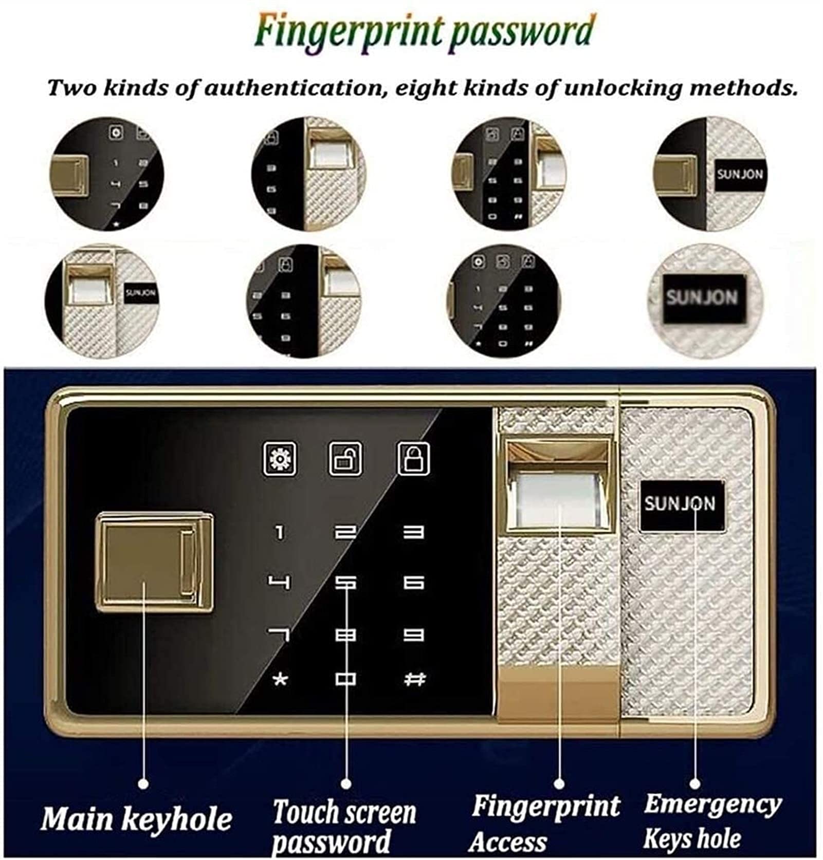 Cassaforte in acciaio cassaforte e ignifugo impermeabile cassaforte cassaforte con tastiera digitale impronte digitali serratura di sicurezza per casa, ufficio, hotel, soldi, documenti, passaporto
