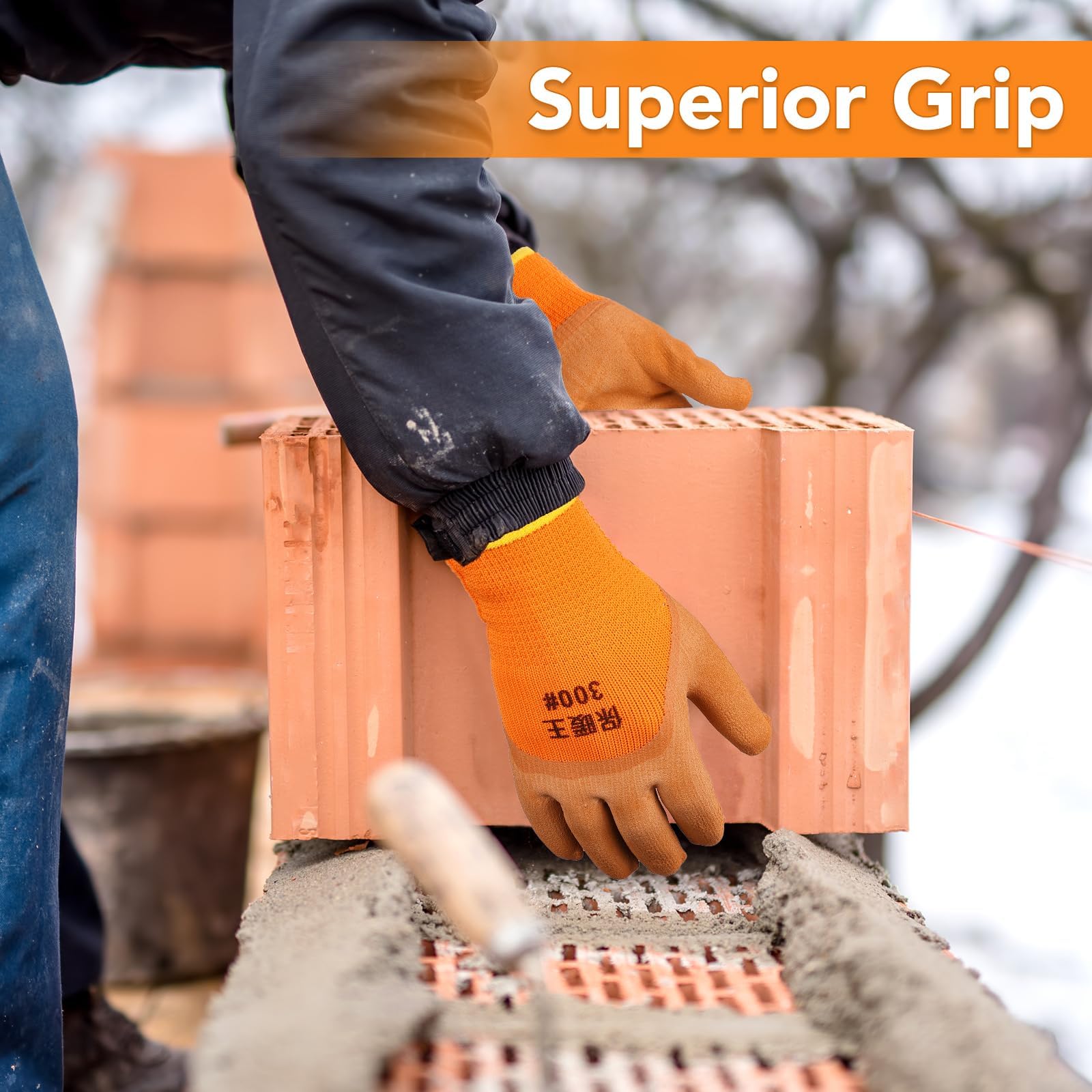 10 pares de guantes de trabajo de invierno impermeables para hombre, guantes de congelador con agarre antideslizante, guantes con aislamiento térmico, guantes de trabajo para invierno, clima frío,