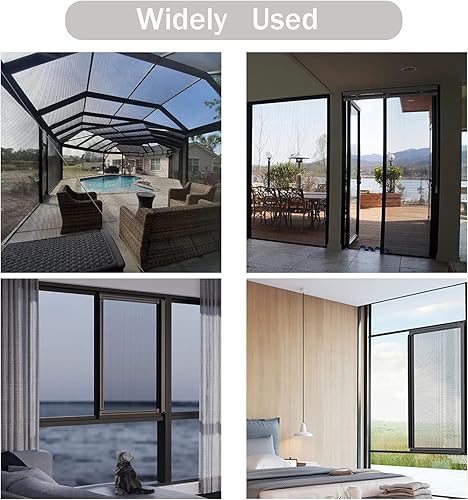 Miniatura 6 de Kit de repuesto de pantalla de ventana, malla de fibra de vidrio de 59 x 106 pulgadas con herramienta rodante y ranura de retención de pantalla,