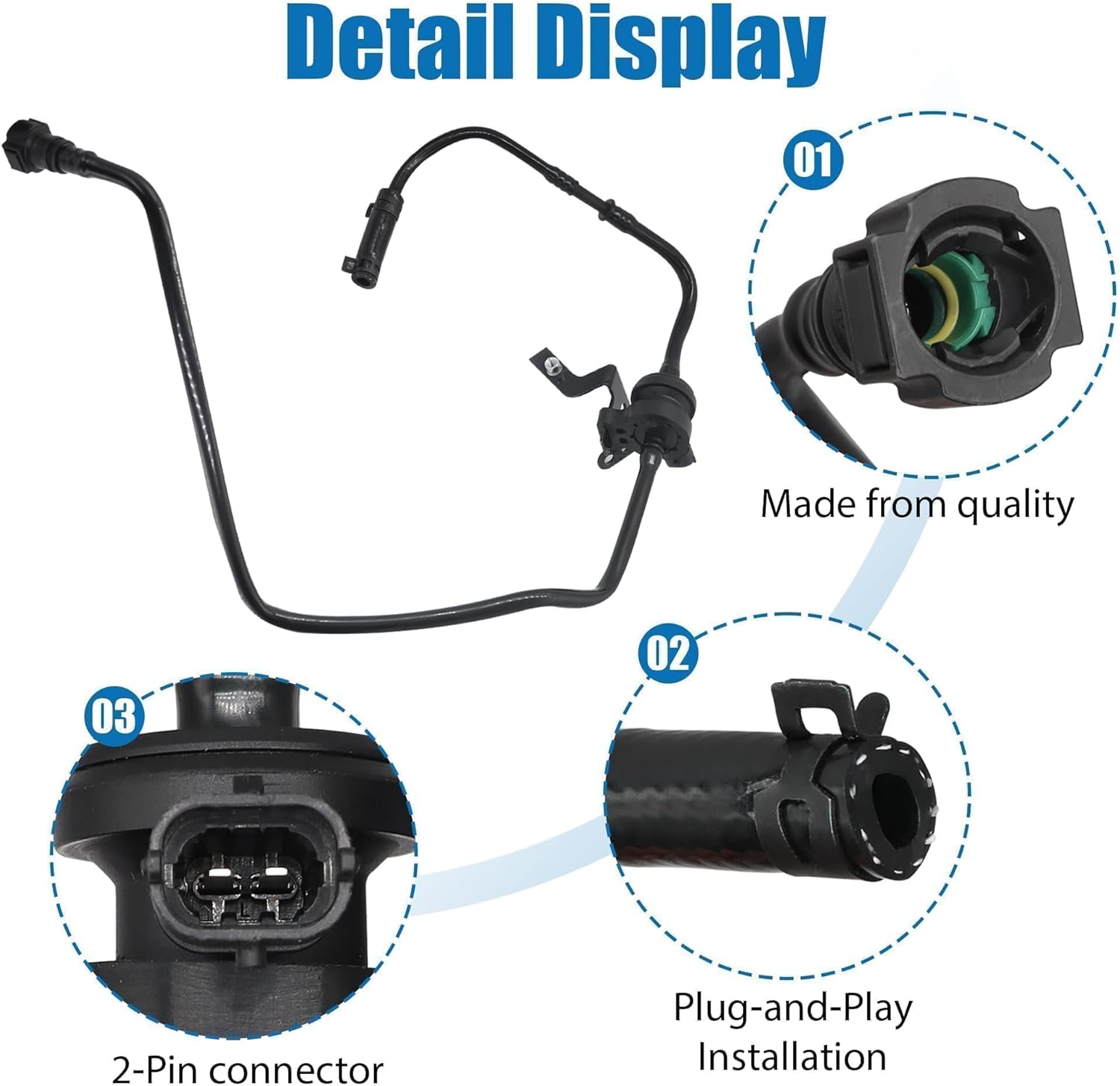 D2BZ9C047F Fuel Evaporative Emissions Vapor Canister Purge Valve Solenoid Hose Lines Compatible with 2014 2015 2016 2017 2018 2019 Ford Fiesta 1.6L Replaces # D2BZ-9C047-F