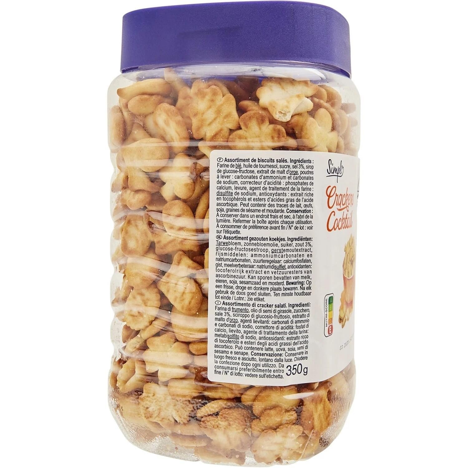SIMPL - Biscuits apéritif crackers cocktail - Assortiment - la boite de 350g - Le Lot De 4
