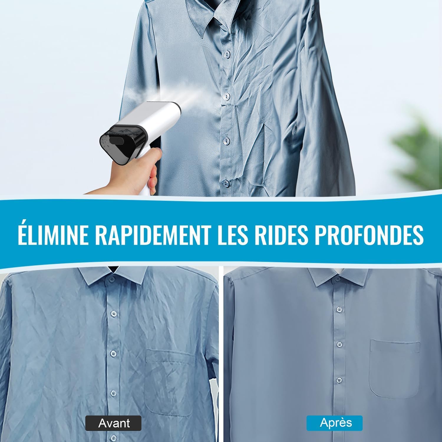 Defroisseur Vapeur Vertical, Pliable Fer à Vapeur de Voyage Léger et Portable, Vapeur Steamer Convient à Tous les Tissuspour, la Maison, le Voyage, la maison et le bureau