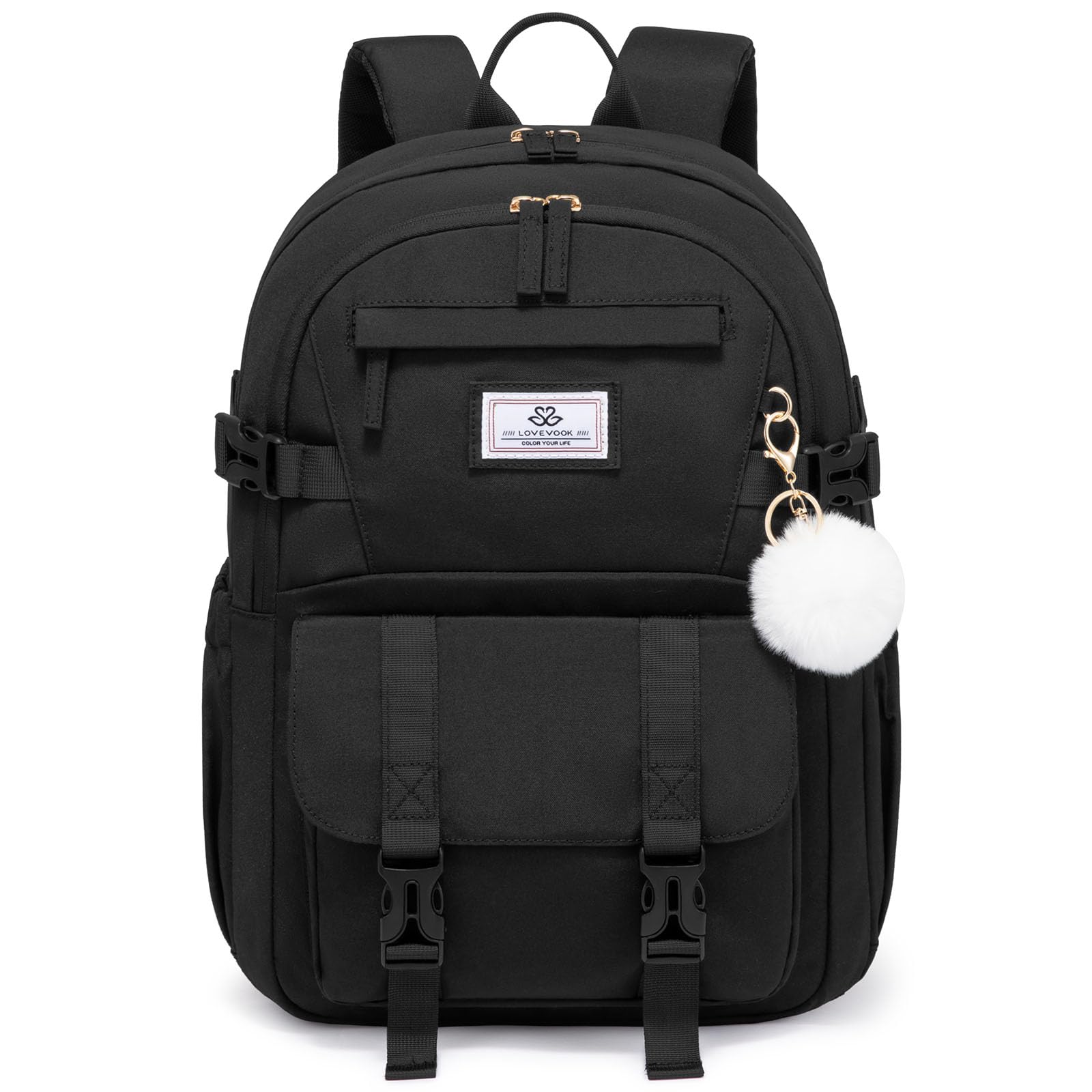LOVEVOOK Schulrucksack Teenager Mädchen 10-18 Jahre, Rucksack Damen Multi-Tasche, Wasserdicht Schulranzen Schultasche 5. klasse, School Bag Daypacks für Schule Uni