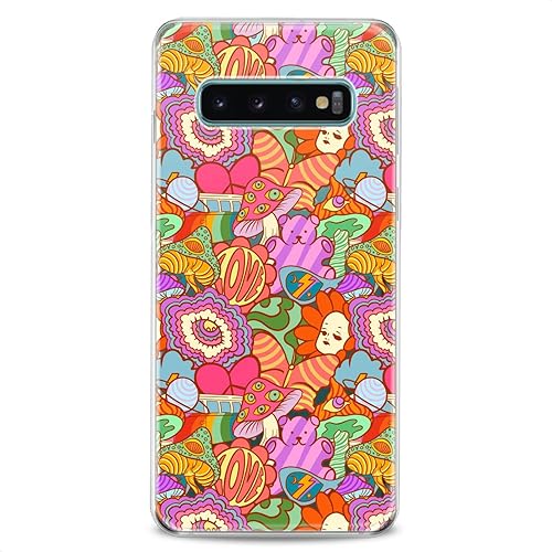 Miniatura 5 de Cavka Funda compatible con Samsung A91 A70 A52 A51 A50 A20 A11 A12 A13 A14 A03s A02s Slim Fit Ligero Groovy Hippie 60s Flexible Peace Flowers Print