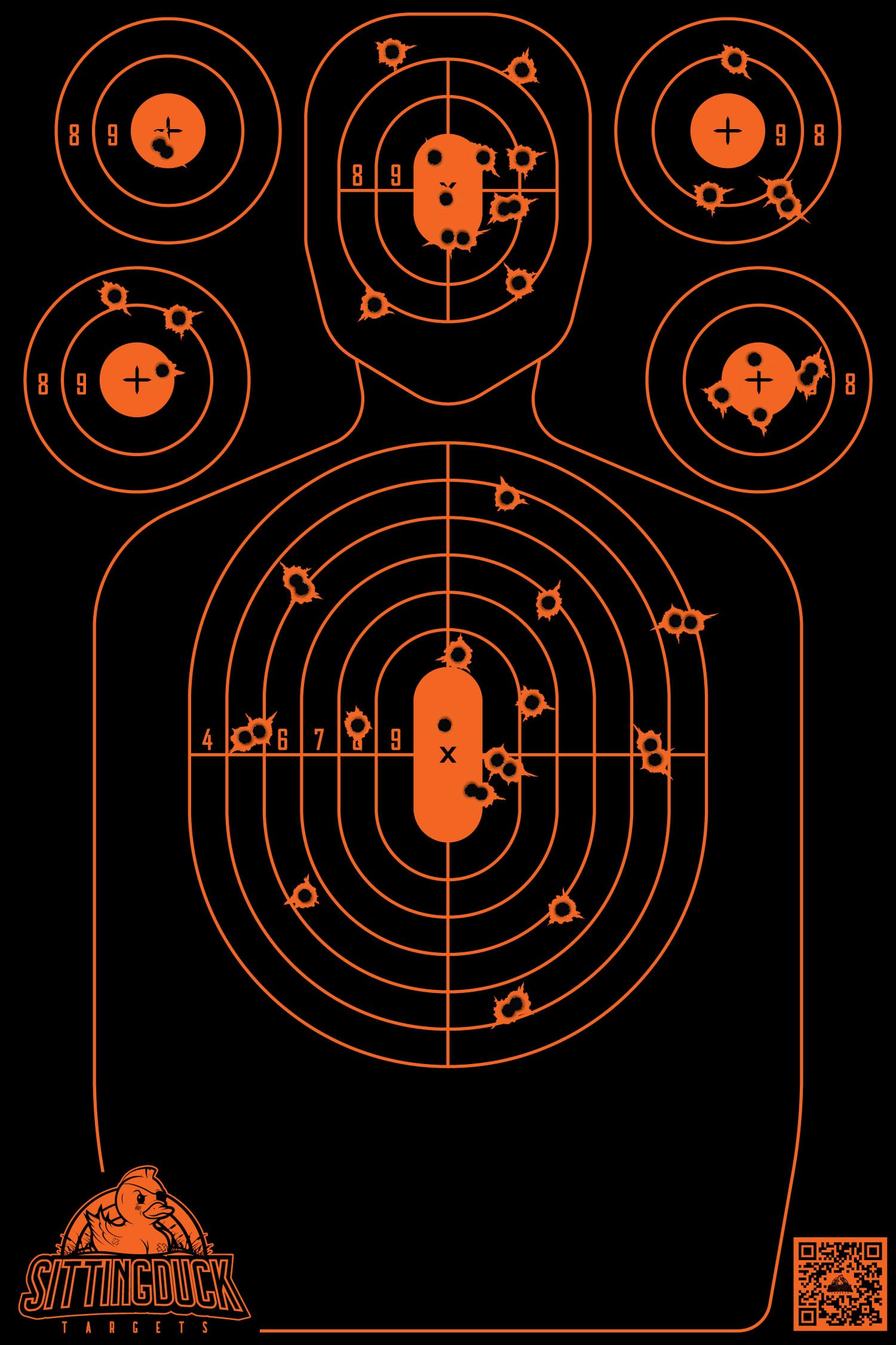 Silhouette Reactive Shooting Target | 12x18 Inch Premium Reactive Targets | Sitting Duck Targets (5 Targets)