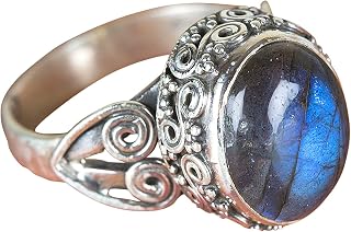 Labradorite Ring, 925 Sterling Silver, Oval Labradorite Ring, Vintage Ring, Blue Flashy Labradorite Ring, Promise Ring, Wedding Ring, Anxiety Ring, February Birthstone