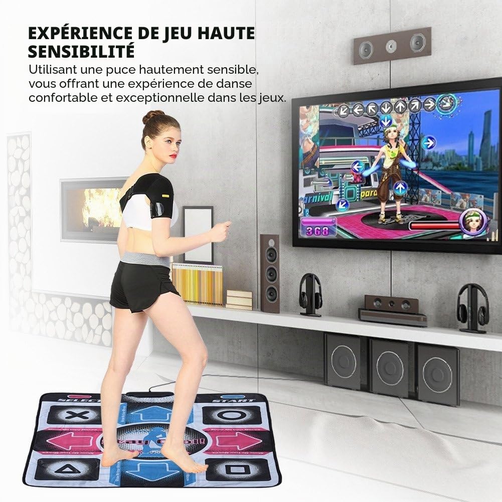 Tapis de Danse Tapis de Danse DDR USB avec câble USB, Tapis de Danse Fitness Body Building compatibles avec PC Windows 98/2000 / XP / 7