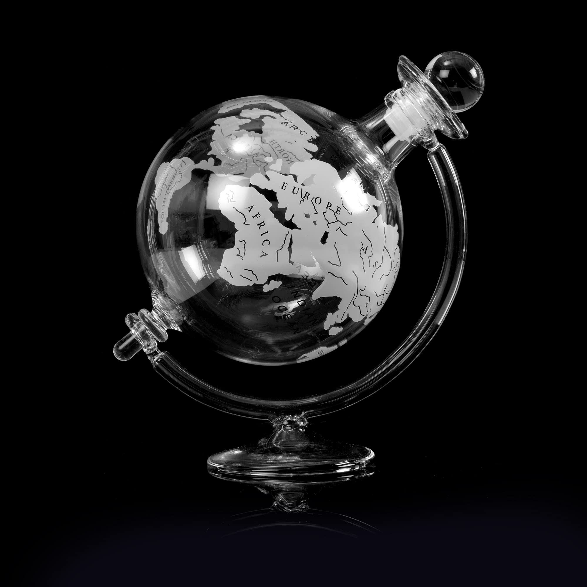 Ckb Ltd®, decanter a forma di globo con supporto a culla e coperchio in sughero e vetro; ideale per whisky, scotch, rum, vodka, tequila e altro ancora; può contenere fino a 700ml