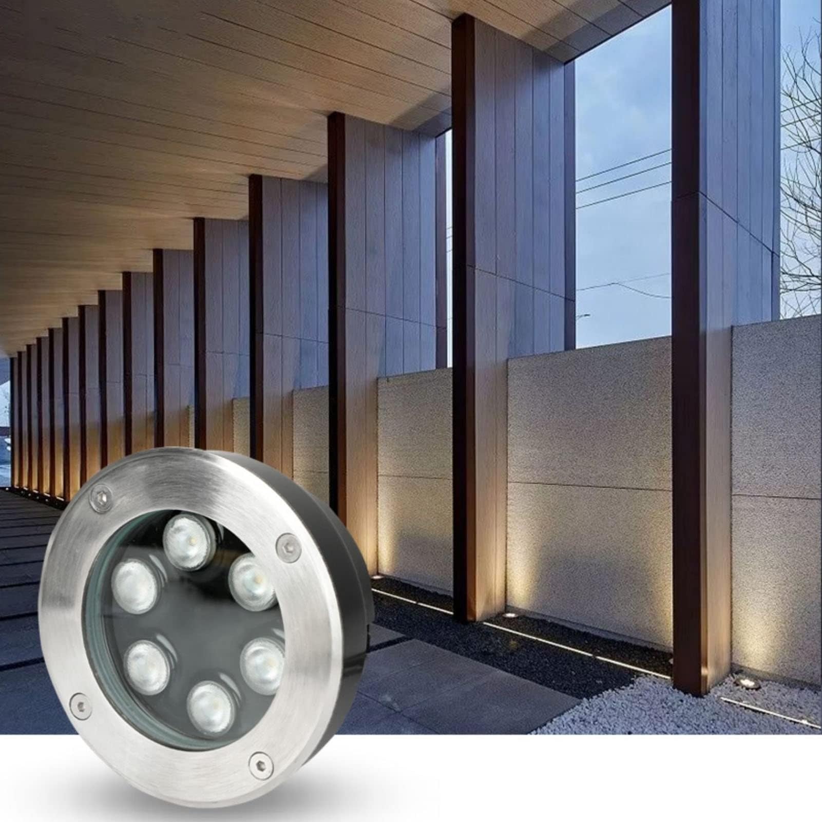 Lampa zewnętrzna LED, oświetlenie zewnętrzne LED ze stali nierdzewnej - ultra cienkie reflektory do zabudowy podłogowej, wodoszczelne oświetlenie zewnętrzne IP65 na schody i ścieżki do słoika