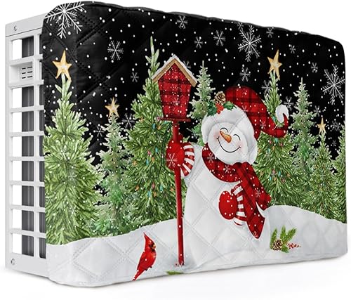 Miniatura 7 de Fundas navideñas para aire acondicionado para interiores, muñeco de nieve de Navidad, árbol de Navidad, copo de nieve, pájaro, negro, aislamiento