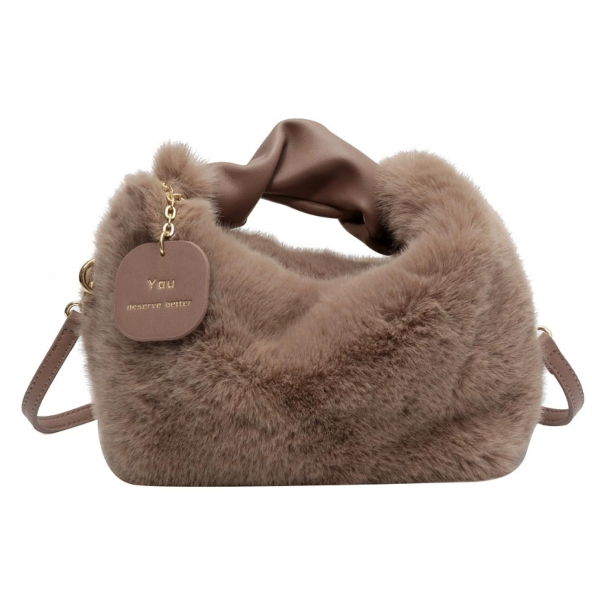 santorini Fury Fur Sling bag for women Latest | Soft Fur Hand & Crossbody bag For woman with Strap and Zippered Compartment.-picture-38