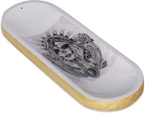 Miniatura 7 de Bless-International - Bandeja tradicional hecha a mano, soporte de madera para incienso, soporte para aromaterapia, meditación, yoga (niña ángel, 11