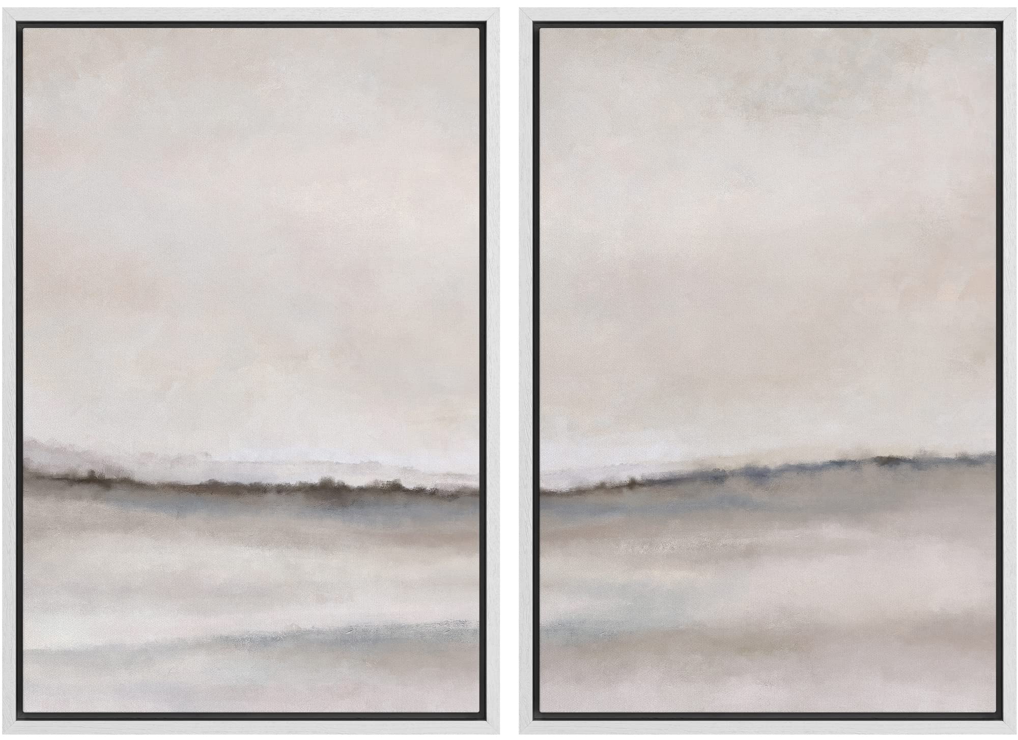 MUDECOR Framed Canvas Print Wall Art Set Watercolor Pastel Green Tan Landscape Abstract Shapes Illustrations Modern Art Decorative Contemporary for Living Room, Bedroom, Office - 16"x24"x2 Natural — view 9