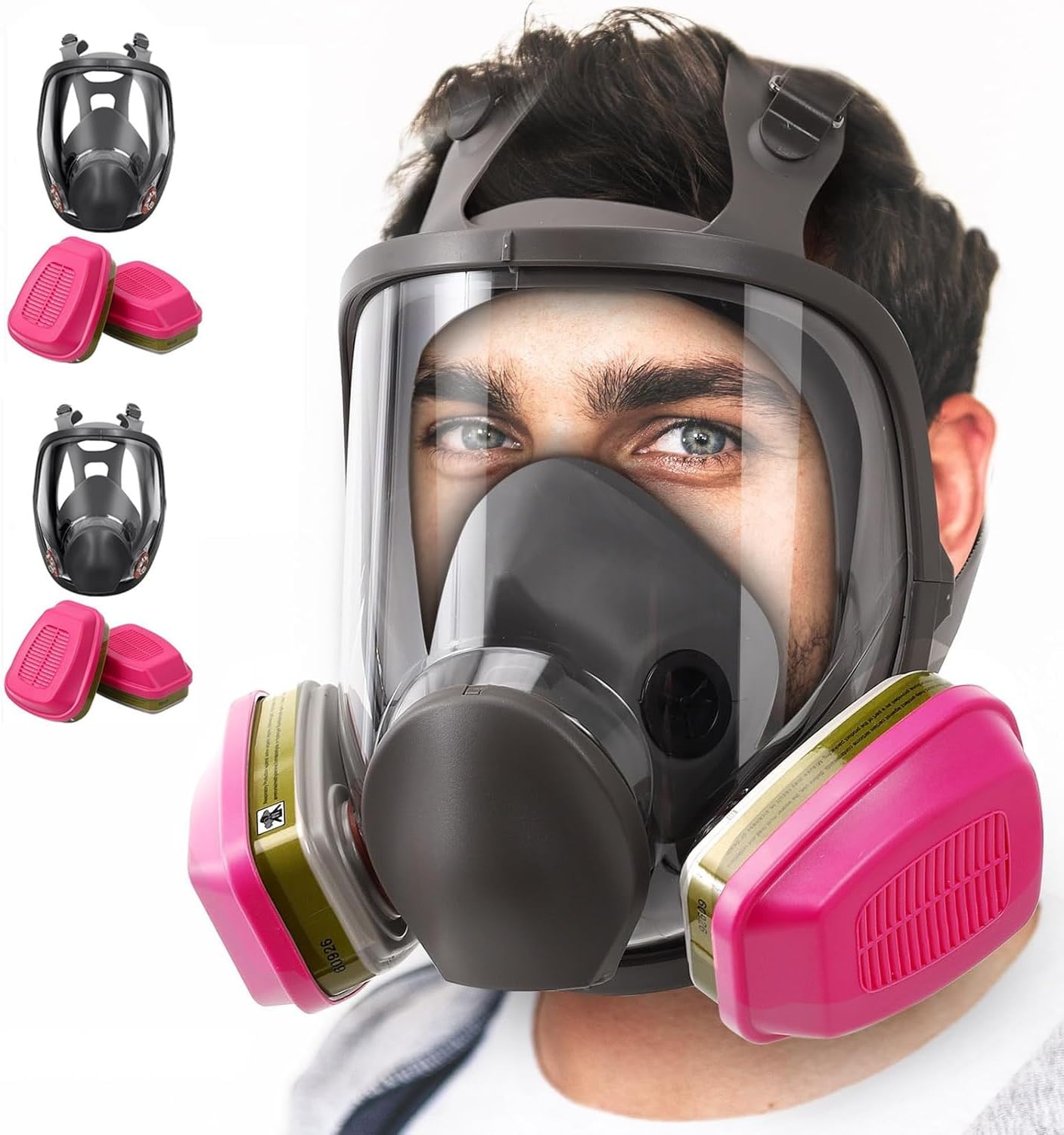 2 Pack Full Face Respirator Mask with Filters