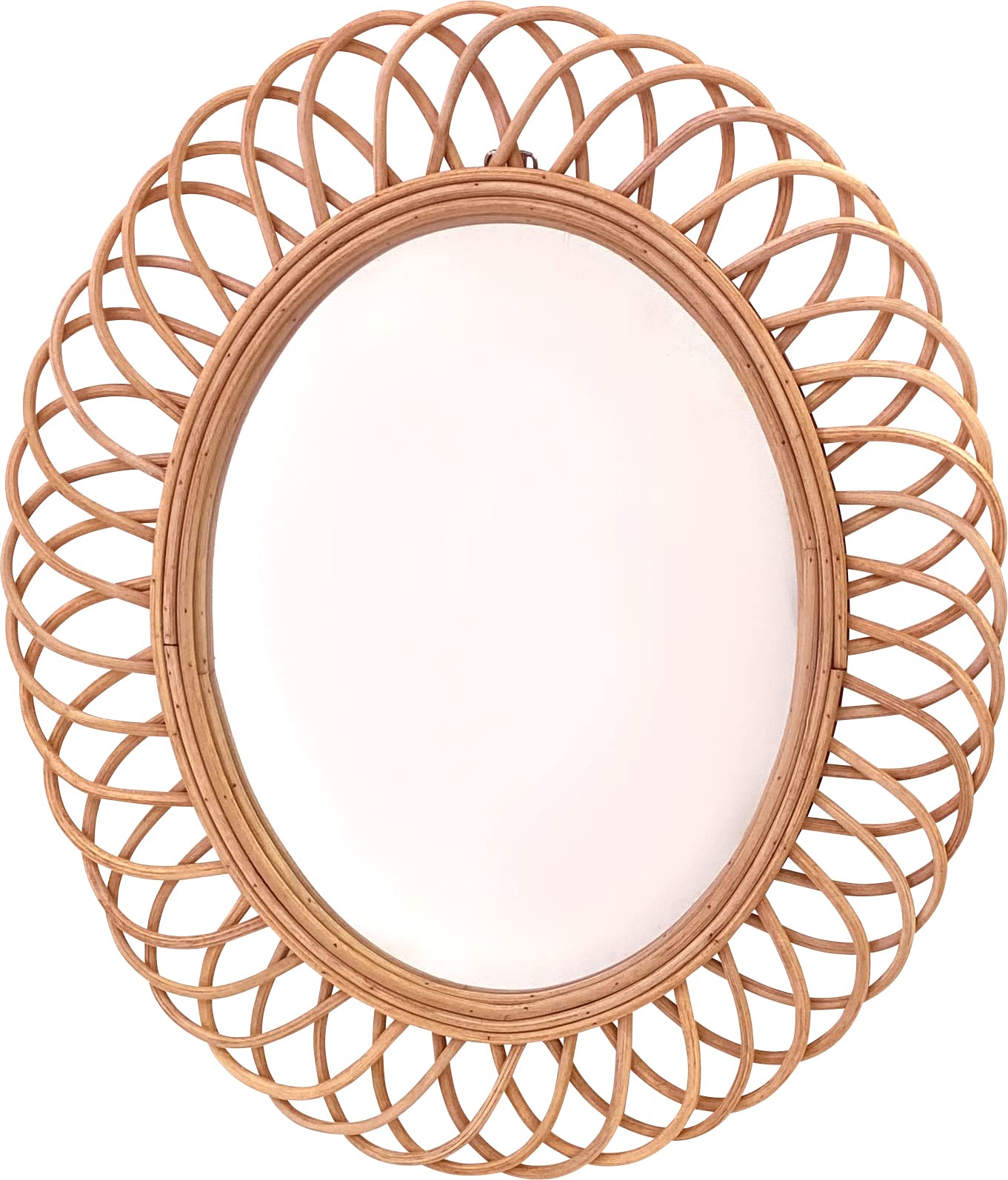 アンティーク ラタン オーバル 壁掛けミラー 姿見 ヴィンテージ 99×41 アンティーク ラタン オーバル 壁掛けミラー 姿見 ヴィンテージ