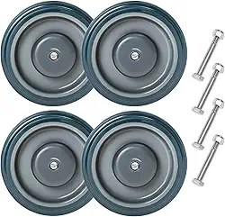 Pacote com 4 rodas de substituição para carrinho de compras com rolamento duplo de esferas de TPU silencioso para carrinho de compras com parafusos de eixos para bancada de supermercado e