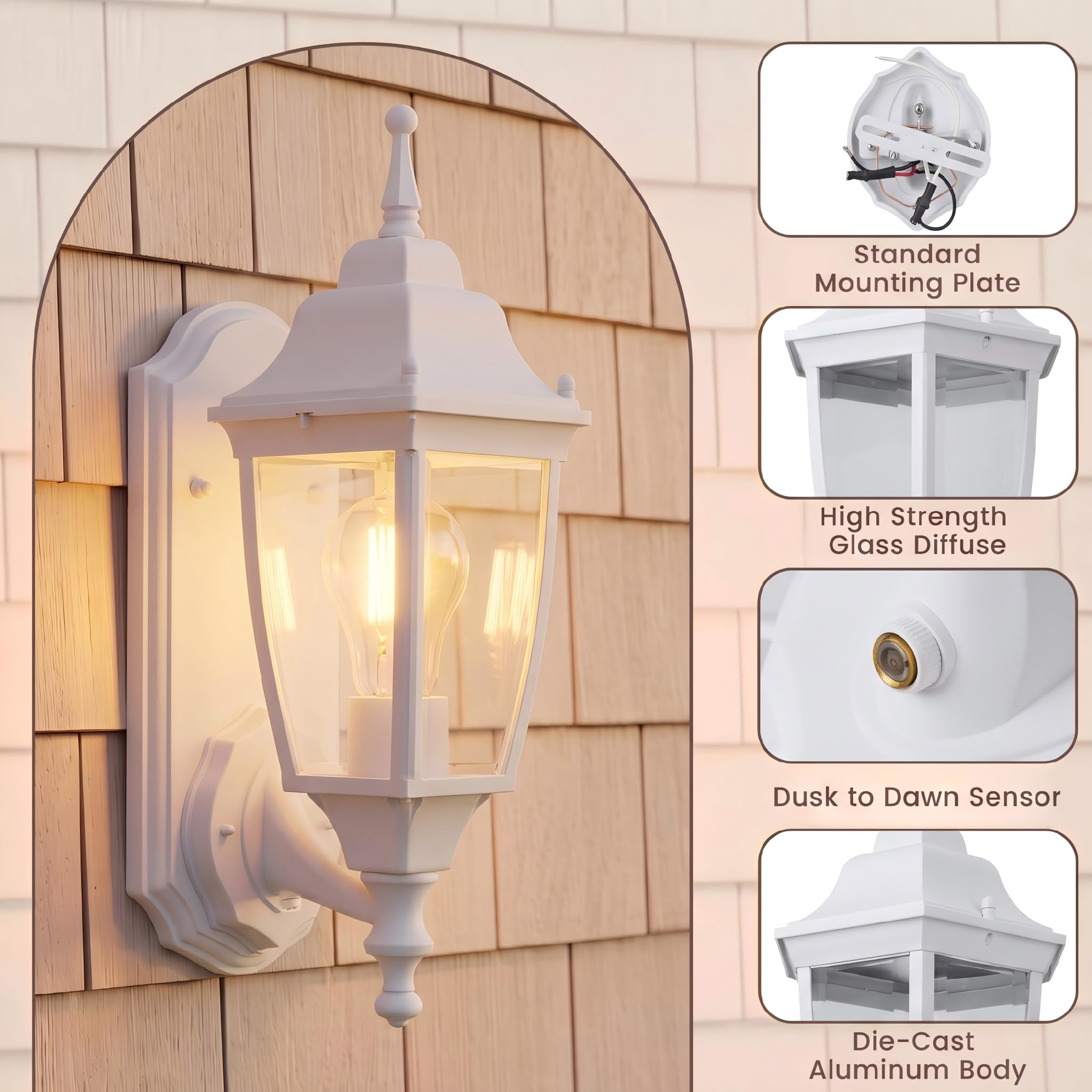 Lampada da parete esterna E27 bianco caldo, angolo del fascio regolabile alto/basso, alluminio pressofuso antracite