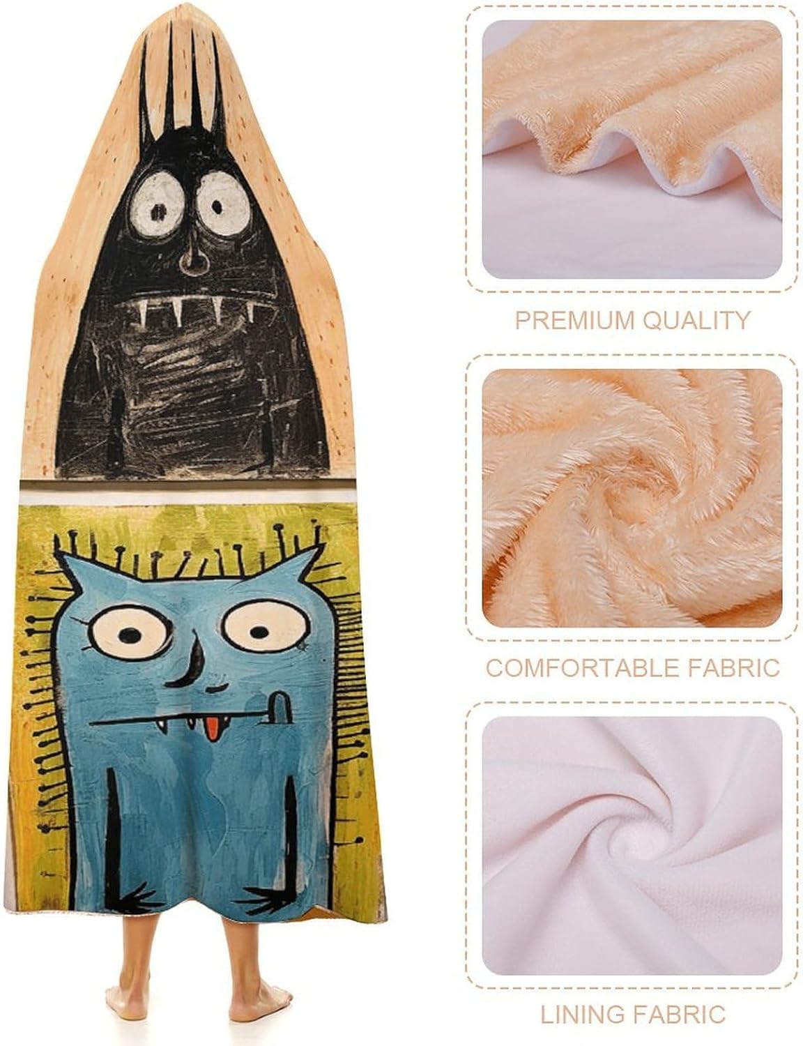 Freestyle Painting Hooded Blanket Cozy And Functional,Wearable Blanket Hoodie for Women Men,Blanket Poncho Presents40 x50