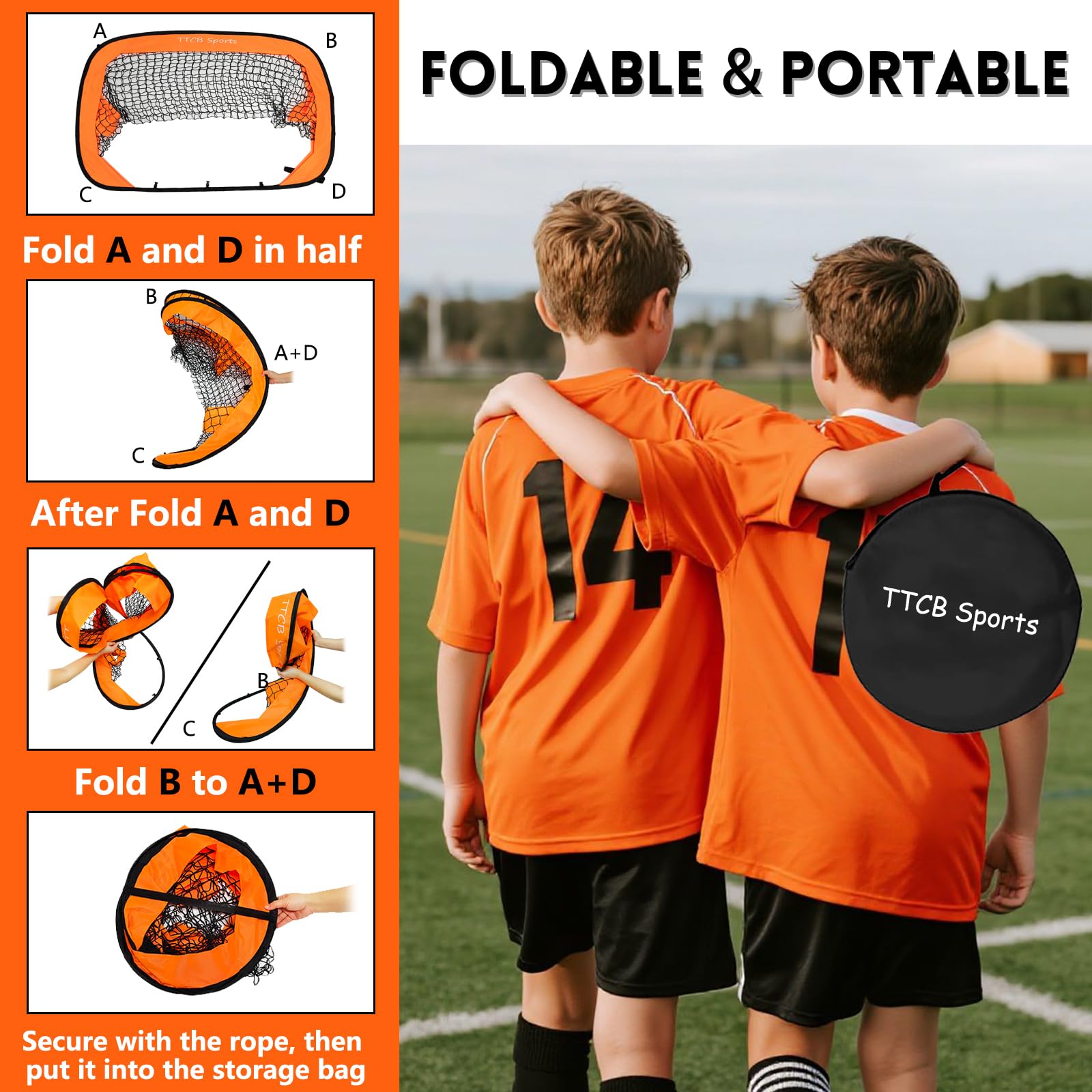 TTCBSPORTS But De Football 2 En 1, 0,9 M X 1,2 M, But De Football Pour Le Jardin Avec Filet De Cible, équipement D'entraînement De Football Pour