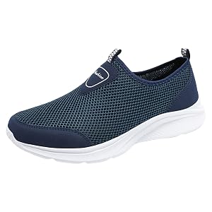 Men Slip on Walking Shoes Comfortable Memory Foam Breathable Fashion Sneakers Non Slip Travel Jogging Workout Tennis Shoes