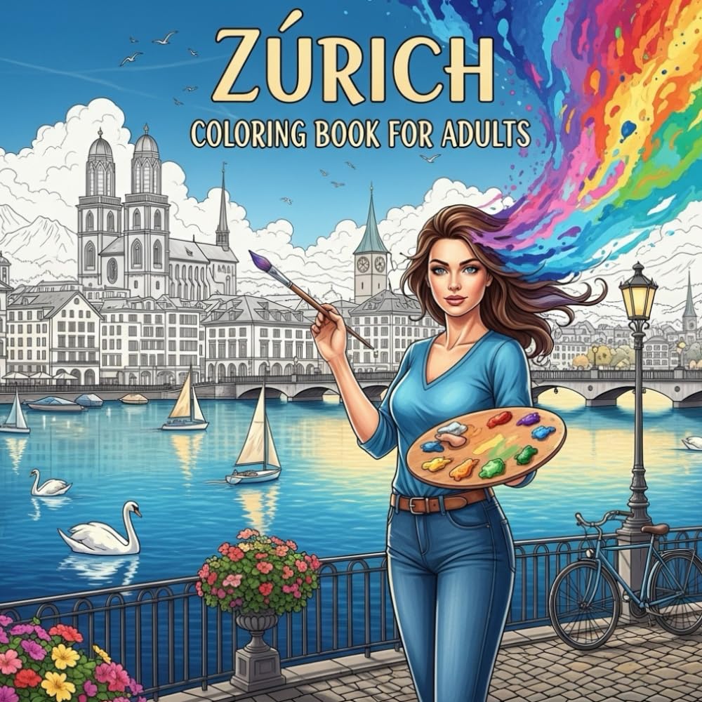 Zurich Coloring Book for Adults: From the Heart of Switzerland Bold and Easy Pages Simple Designs for Travel and Relaxation for Adults, Teens, ... Stress (Coloring series of European capitals)