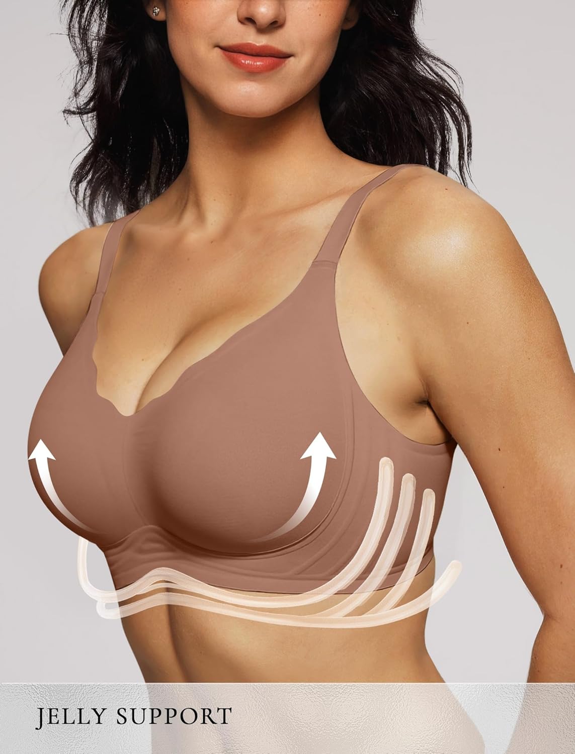 Wireless Seamless Bras for Women No Underwire Push Up Scalloped V Neck Full Coverage Support Bralettes Everyday Bras - Image 3