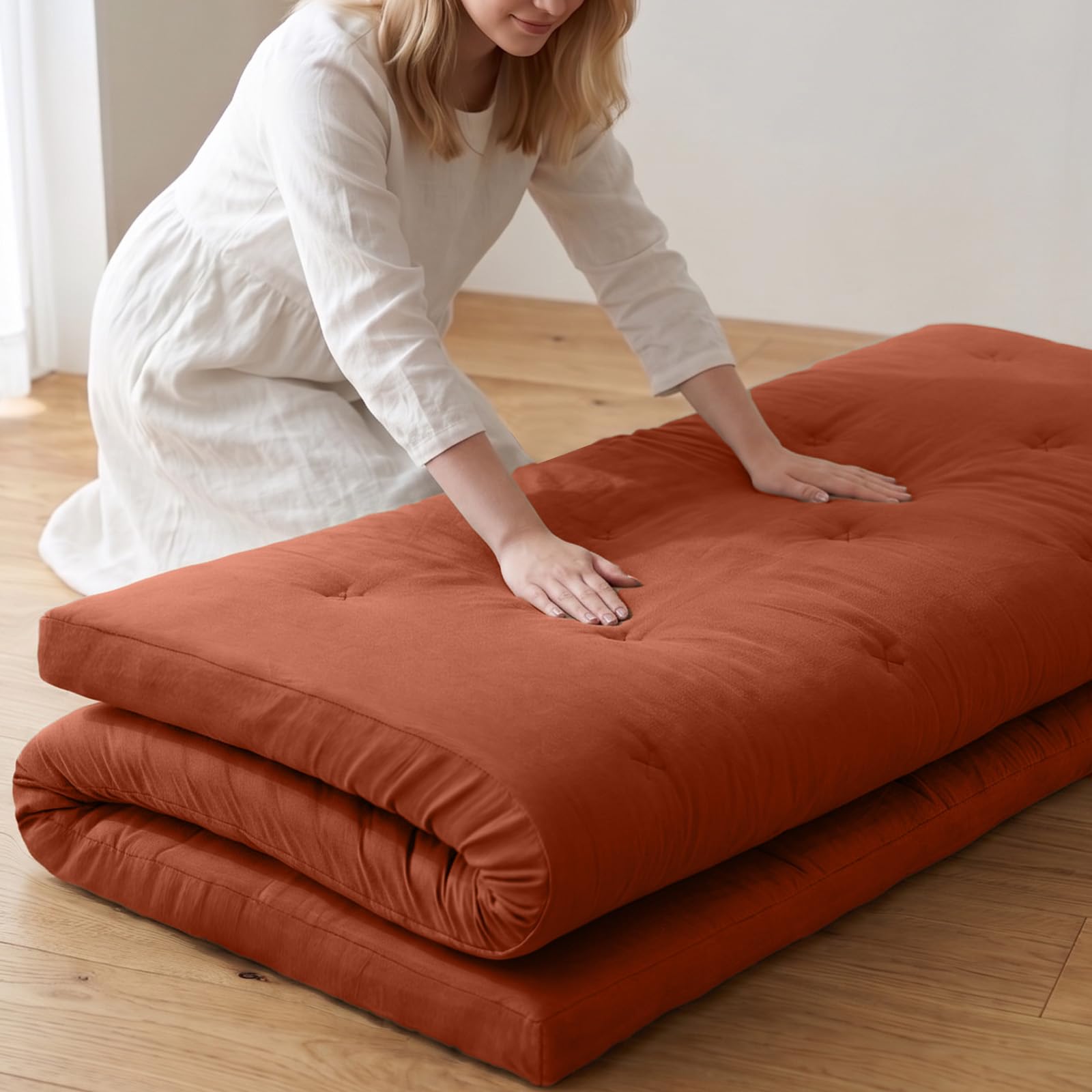 ZonLi Japanese Floor Mattress, 100% Cotton Washable Cover Futon Mattress