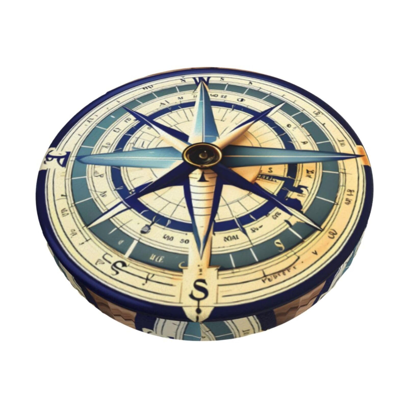 PUYhgb Maritime Sailboat Compass Print Round Bar Chair Cushion Cover, Home Decorative Seat Cover For Home Kitchen Dining