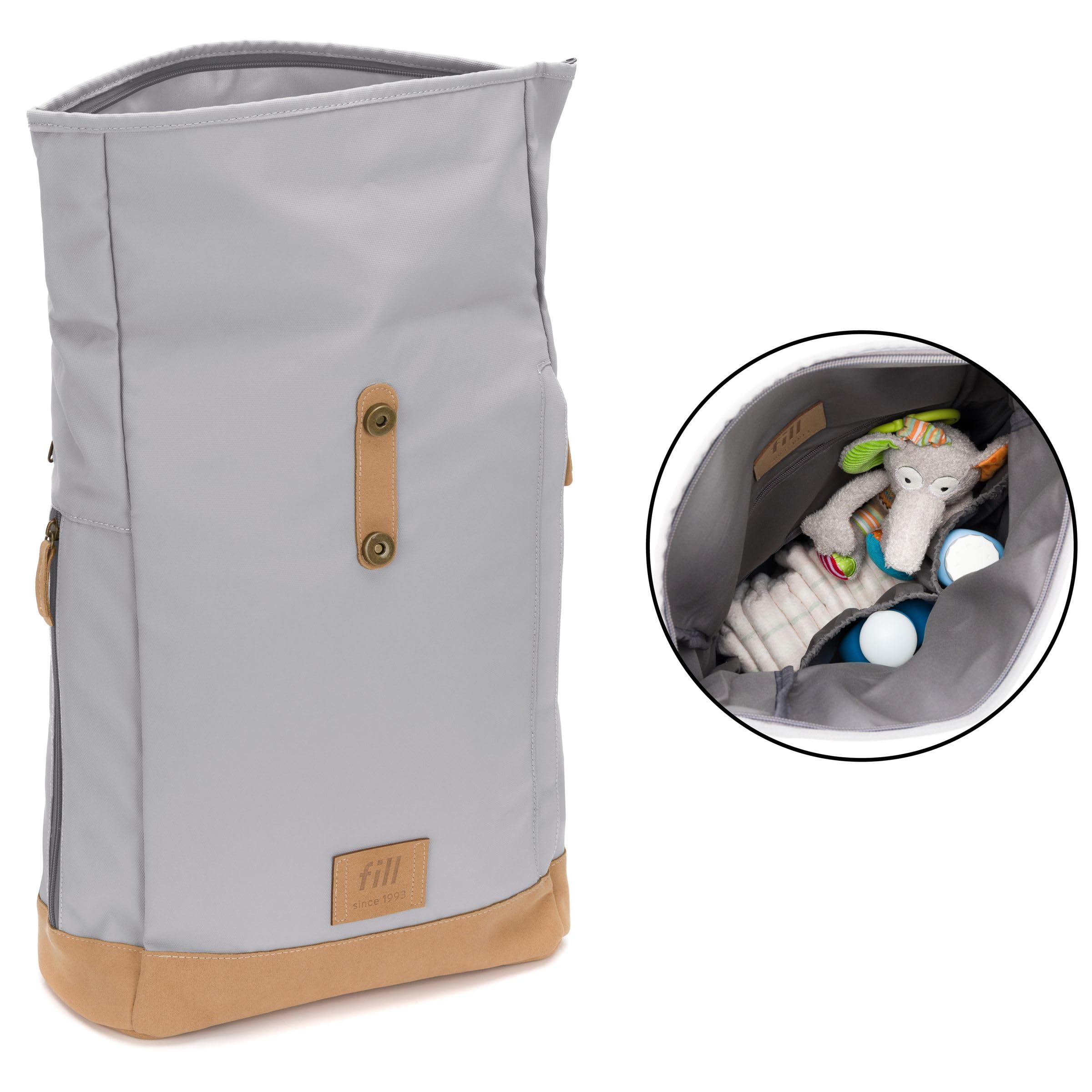 Fillikid Wickelrucksack Berlin | Baby Wickelrucksack mit Kinderwagenbefestigung | Wickeltasche Rucksack für Mama und Papa | Babytasche, Backpack mit Wickelunterlage & Flaschenwärmer