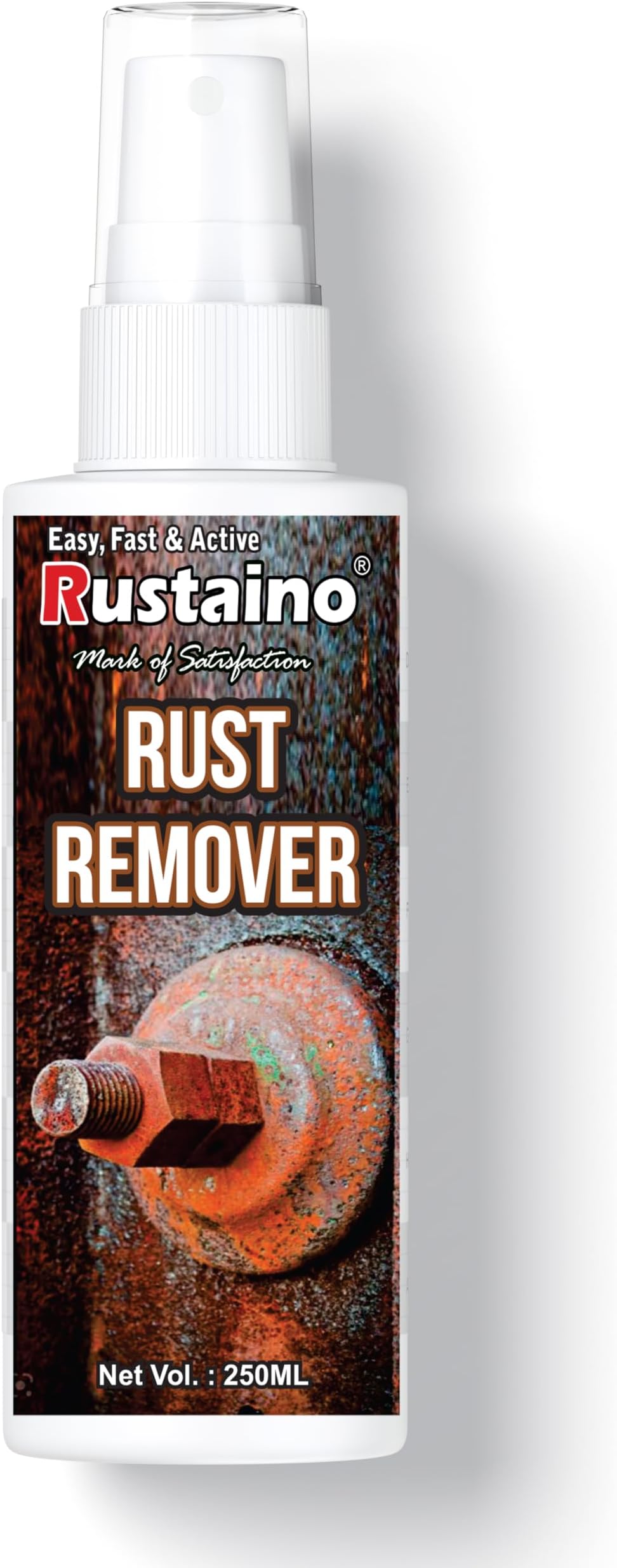 Rustaino Rust Remover Spray 100 ml for Iron, Steel & Metal - Rust Stain Cleaner, Penetrant & Lubricant, Loosens Jammed Nut Bolts & Hinges | Corrosion Inhibitor for Car, Bike, Kitchen, Bathroom
