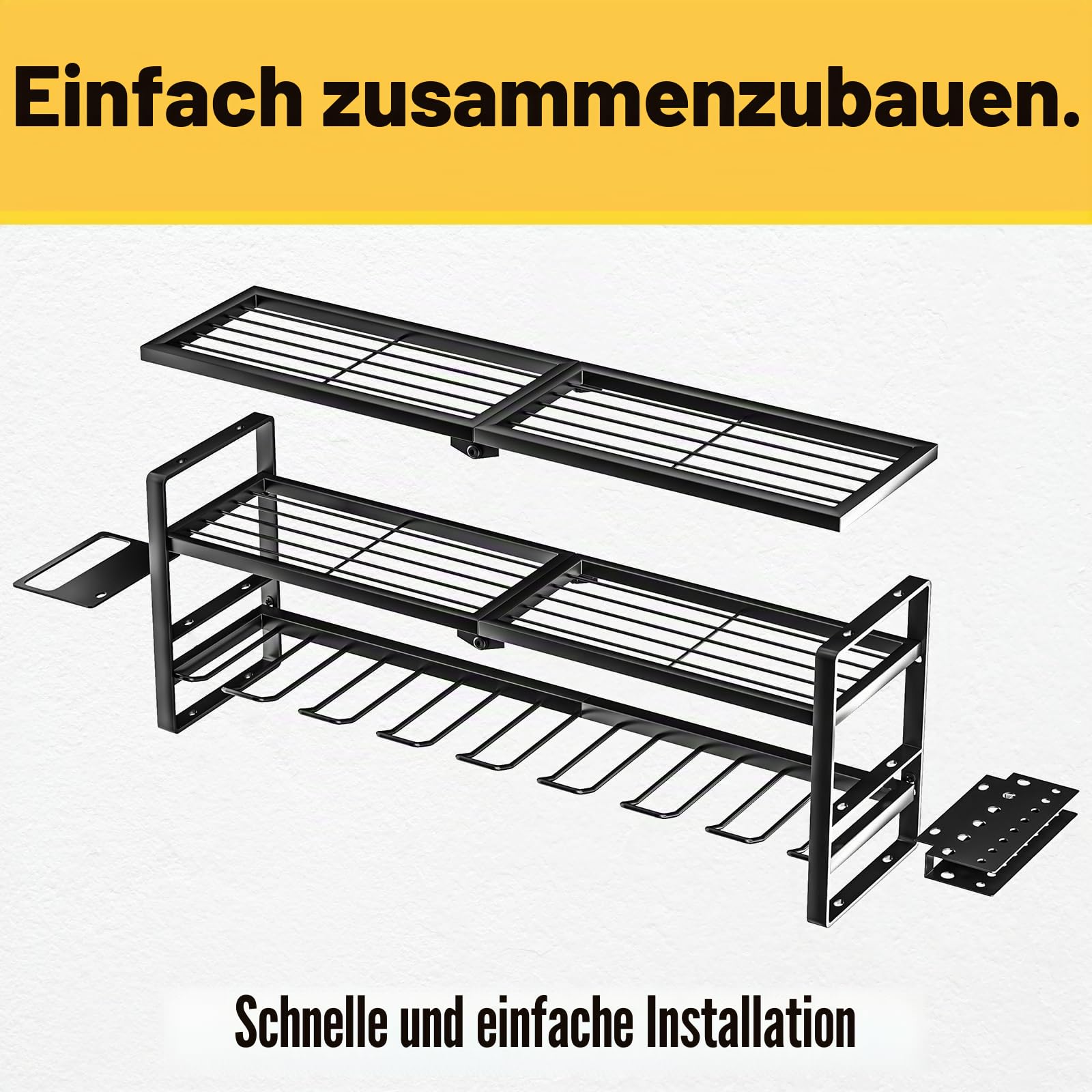 YYR, Robuster Elektrowerkzeug-Organizer, Wandhalterung, Akku-Bohrer-Aufhänger, Batterie-Werkzeughalter mit Ladestation, Regal für Garage, Werkstatt, Schuppen, 81,3 cm, 8 Steckplätze