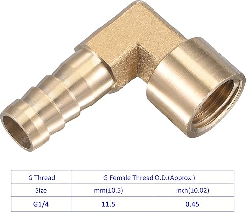 Miniatura 5 de M METERXITY Accesorios de latón para manguera, codo de 90 grados, conector de tubo de latón de 0.394in con abrazaderas de manguera aplicable al agua