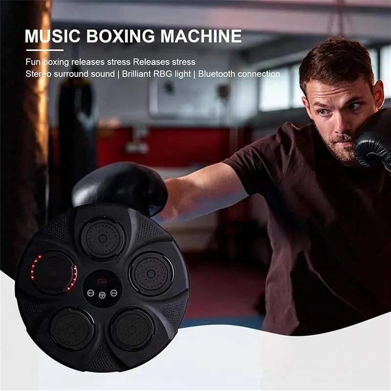 Aisny Bluetooth Zenés Boxgép - 9 Módú Fali Edzőeszköz RGB Világítással, Állítható Boxzsák Férfiaknak és Nőknek, Erőnlét Fejlesztéshez és Fog