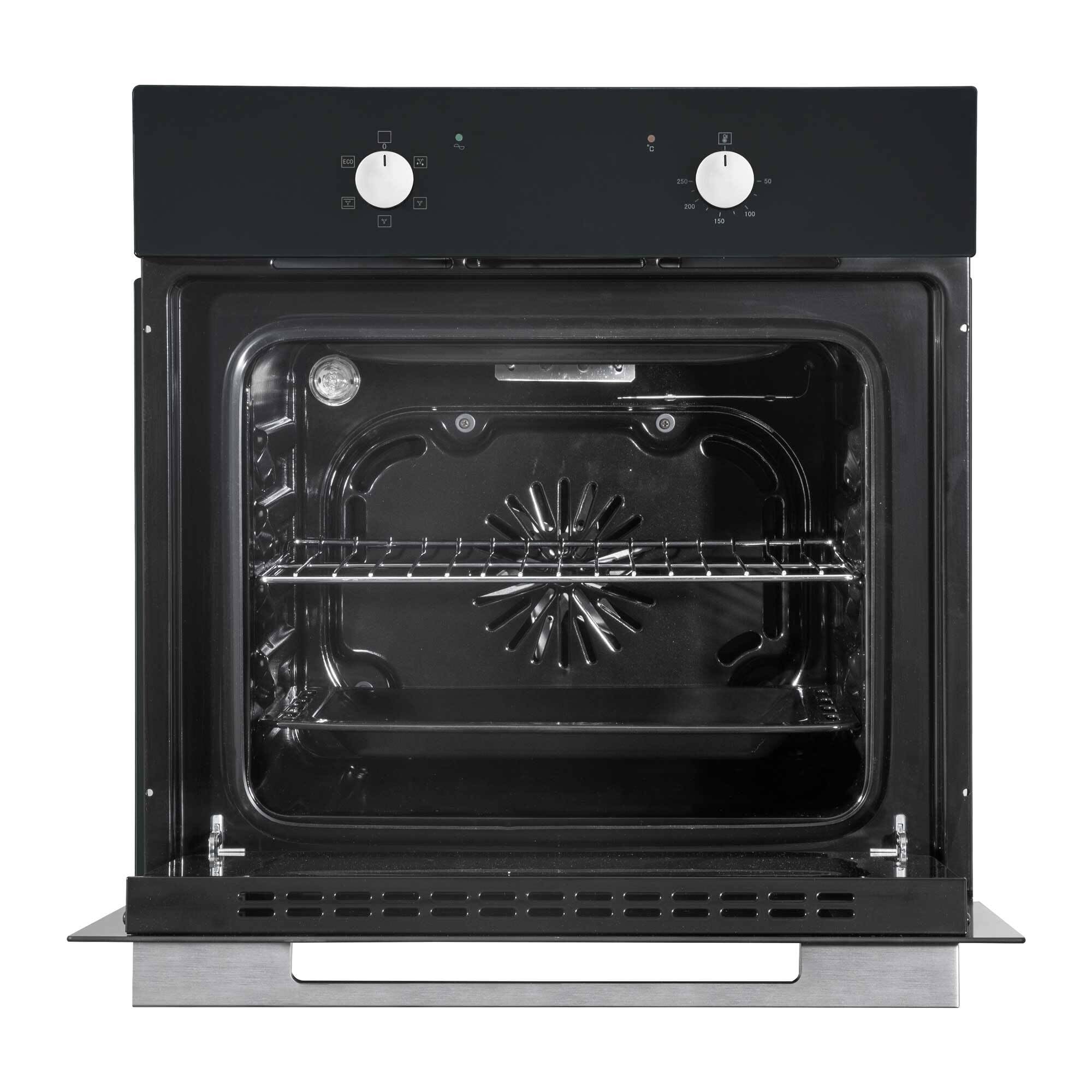 60cm Built-In Five Function Fan Assisted Oven, 55L Capacity, Black - DH124 — view 7