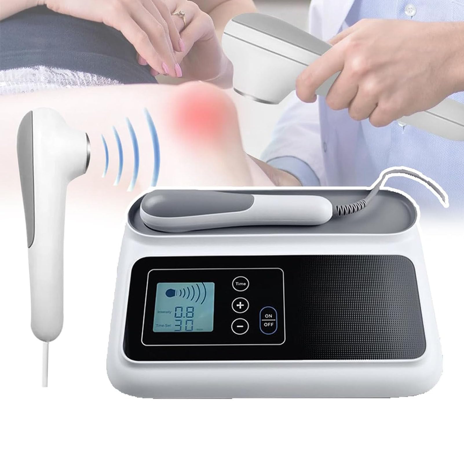 Dispositivo portátil de ultrasonidos, máquina de Terapia ultrasónica de Mano para Rodillas, Hombros, Zona Lumbar, Brazos y Cuello