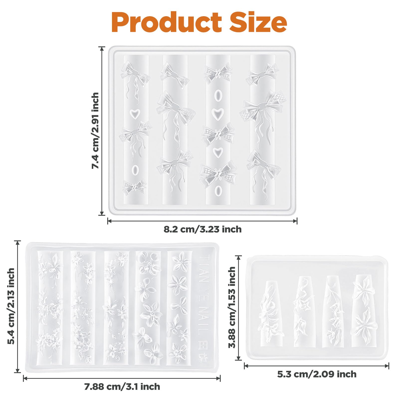 3 SZTUK 3D Kwiaty Nail Formy Silikonowe Flowe Nail Art Formy Rzeźba Szablon Wiosna Lato Kwiatowy Paznokcie Forma Projekt DIY Kwiat Charms Na Akcesoria Narzędzia Silikonowe Sztuka