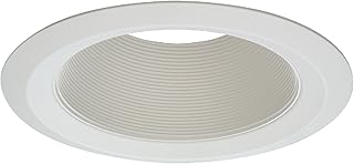 Halo 6109WB E26 Series Recessed Lighting Tapered Baffle with Self Flanged Trim Ring, 6 In, White