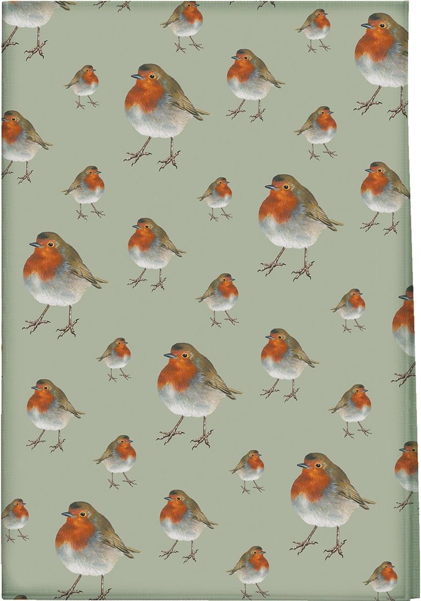 Creative Tops Wild’ Robin Cotton Tea Towel, Fabric, Green, 25 x 19 x 1.8 cm