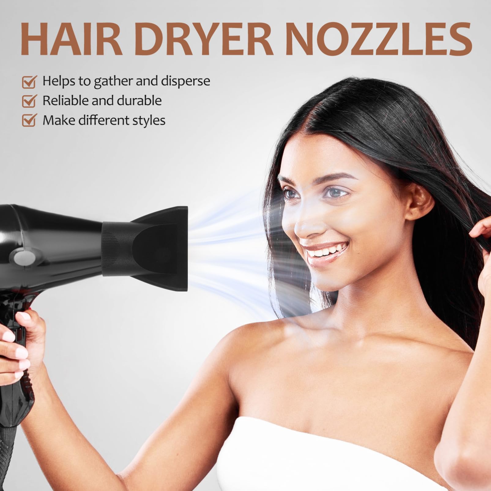 Veemoon 2Pcs Professionelle Haartrockner Düse Kunststoffhaartrockner Flachhaartrockner Düse Schwarzer Haartrockner Diffusor Ersatz Salon Friseur - 2. 04In Innendurchmesser