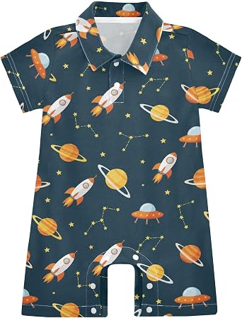 Baby Boys Romper Polo Bodysuit Short Sleeve Jumpsuits One Piece Cotton Outfits for Infant 0-24 Months